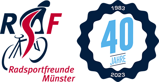 Logo der Radsportfreunde Münster mit dem Hinweis auf das Jubiläum